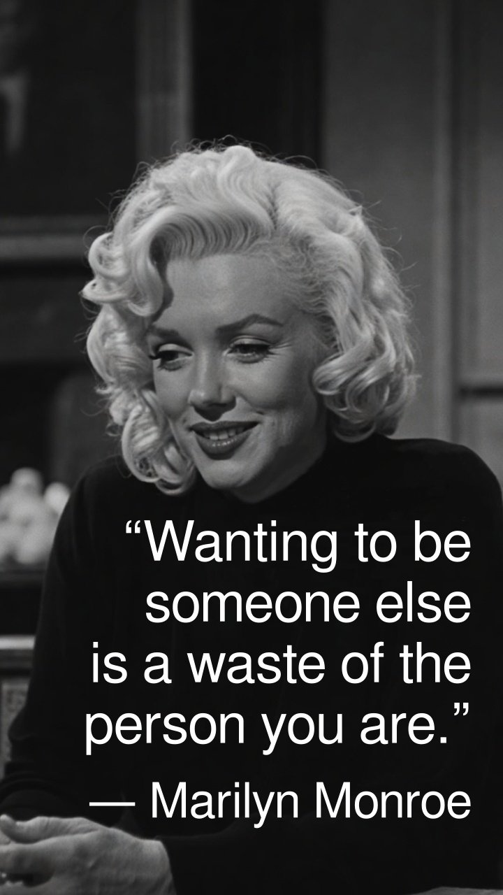 Stop comparing and start embracing your unique light. Discover more Marilyn Monroe quotes on self-image and confidence to inspire your day.