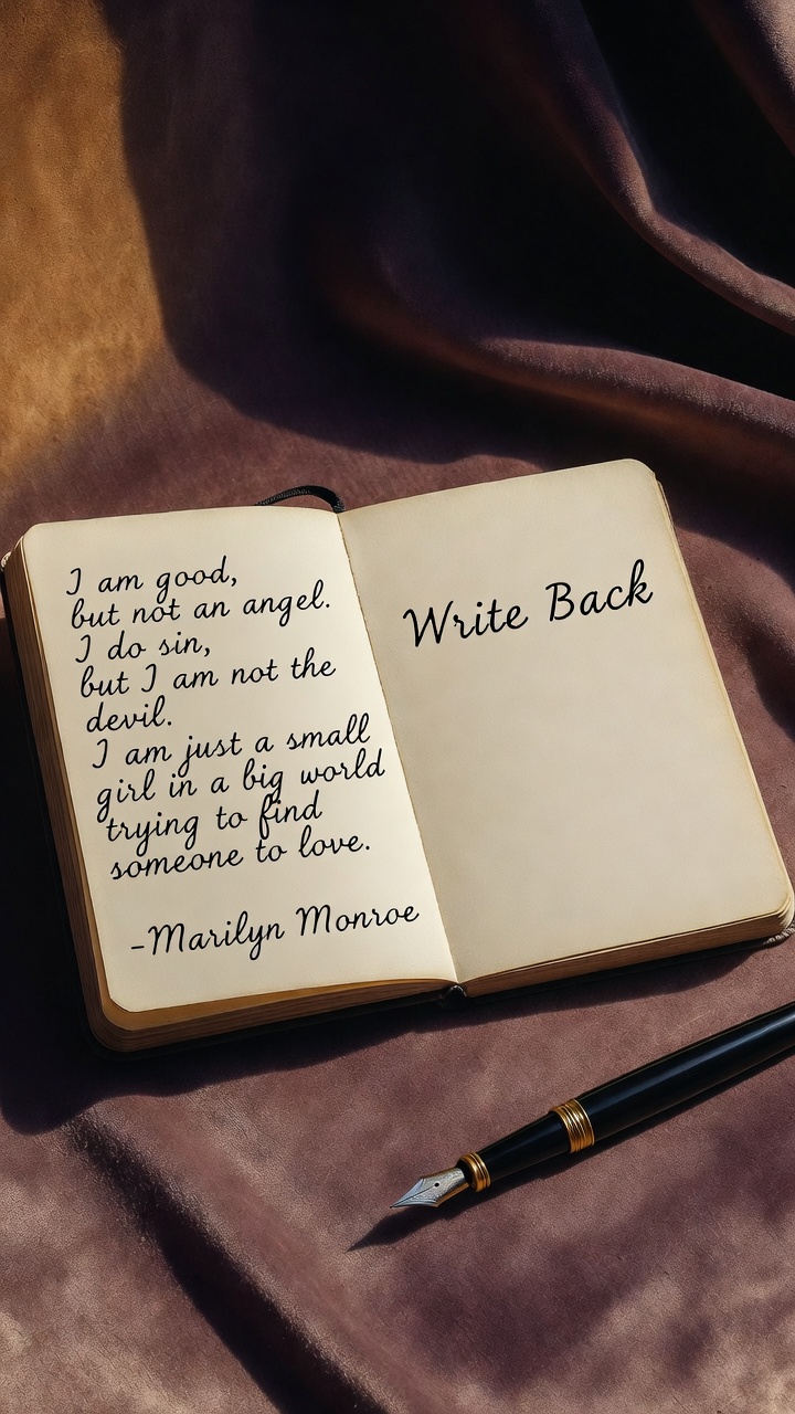 Use these words as a journaling prompt for your self-reflection ritual. Discover the Marilyn Moments approach to journaling.